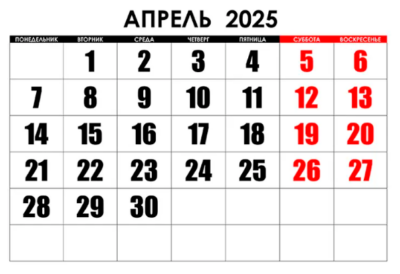 Календарь православных и государственных праздников на апрель 2025 года, прикольные праздники на каждый день апреля.